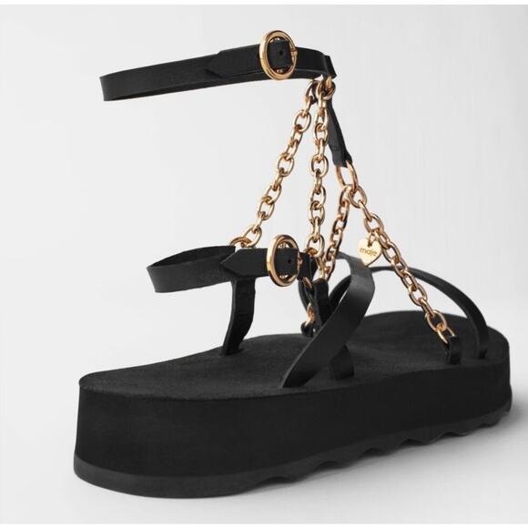 NEW Maje Frankie Charm Platform Sandal Black size 40 - Picture 4 of 12